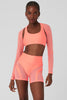 Mesh Heat Wave Shrug - Candy Orange