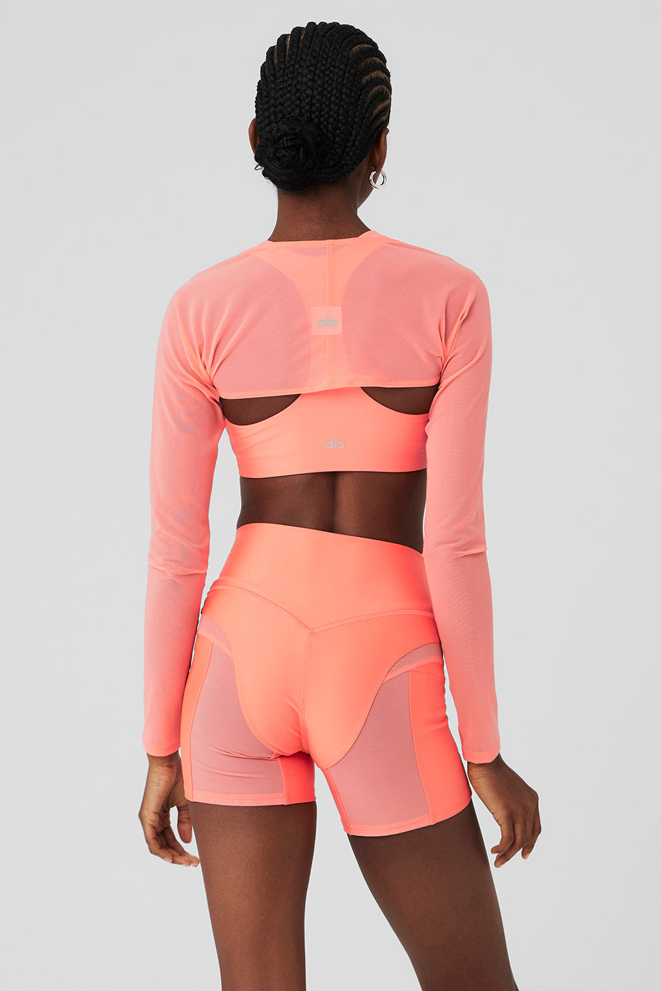 Mesh Heat Wave Shrug - Candy Orange